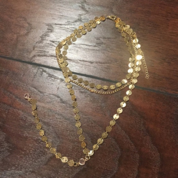 Boho choker necklace chain Sequins jewelry - Picture 5 of 5